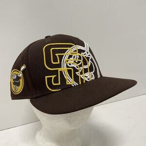 San Diego Padres MLB New Era Brown Game Day Overlap 59FIFTY Fitted Hat Cap 7 3/4